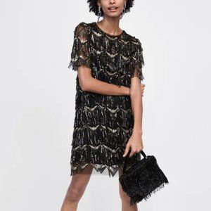 Sequinned Fringe Dress